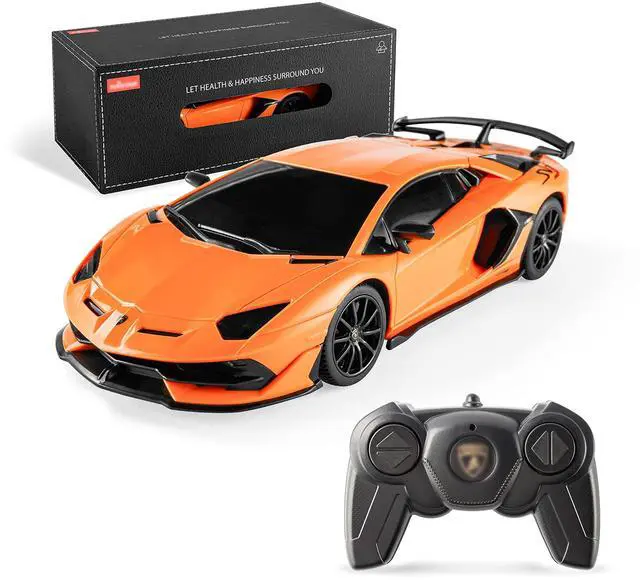 Main image of Remote Control Car Licensed RC, 1:24 Lambo Toy Car for Kids, Lambo Aventador SVJ Remote Control Model Electric Sport Racing Hobby Toy for 3 4 5 Year Old Boy Birthday Gift (Orange)