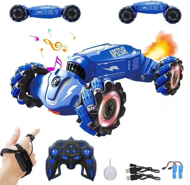 Main image of Upgraded Hand Gesture Sensing RC Stunt Car with Lights Music, Spray Drift Gesture RC Car 360° Spins All Terrains Hand Controlled Truck Toys for 6 7 8 9 10 Year Old Boys