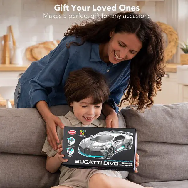 Alt view image 6 of 7 - Remote Control Car, Bugatti Divo 1/12 Scale Rc Cars 12Km/h, 2.4Ghz Licensed Model Car 7.4V 900mAh Toy Car Headlight for Adults Boys Girls Age 6-12 Years Birthday Ideas Gift