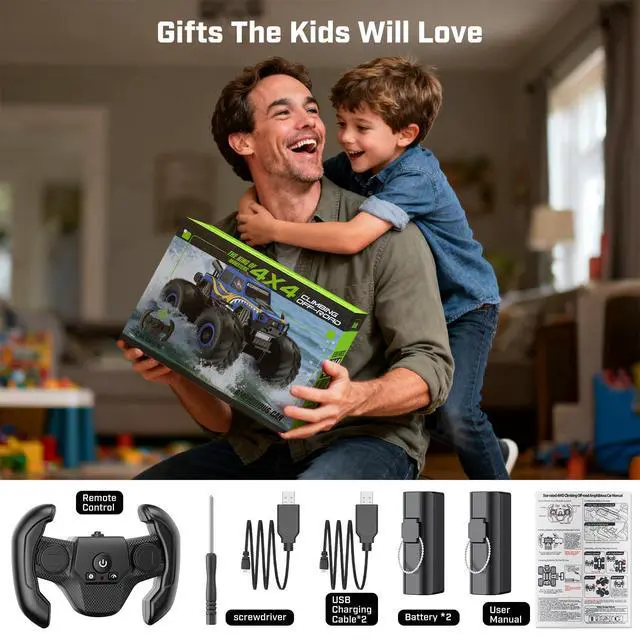 Alt view image 7 of 7 - Remote Control Car Toys for Kids 6+, RC Car Waterproof Monster Truck Toys, Amphibious 4X4 Pickup, All Terrain Off-Road Vehicles, 2.4GHz Remote Control, 1/18 Scale RC Truck Boys Gifts/Blue