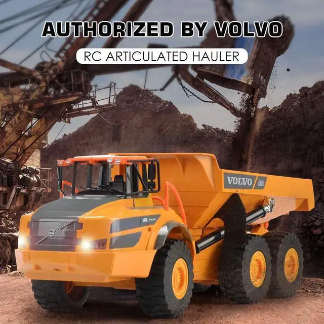 Alt view image 2 of 7 - Volvo RC Dump Truck Toy for Kids, Articulated Hauler, Remote Control Construction Toys Vehicles with Lights, Birthday Gifts Ideas for Boys Age 6 7 8 9 10 Year Old and up