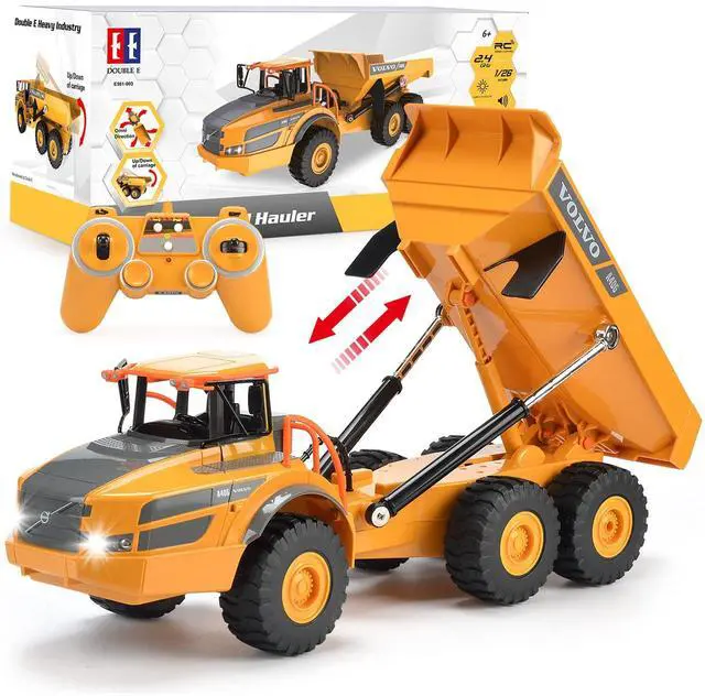 Main image of Volvo RC Dump Truck Toy for Kids, Articulated Hauler, Remote Control Construction Toys Vehicles with Lights, Birthday Gifts Ideas for Boys Age 6 7 8 9 10 Year Old and up