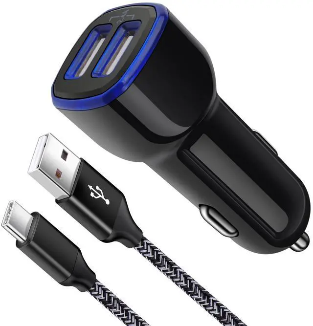 Main image of Fast Car Charger Type C Android Phone Samsung Car Charger Fast Charging USB C Cigarette Lighter Adapter Plug with Cable for Samsung Galaxy A13 5G/A03s/S23/S22 Ultra/S21/S20/S10/S9/A11/A12/A32/A53/A23