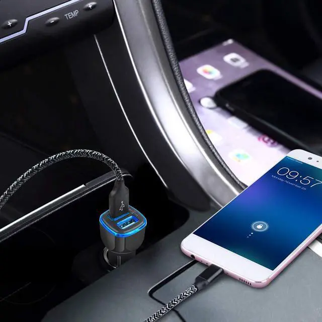 Alt view image 5 of 6 - C Car Phone Charger, Dual Port Car Charger Adapter with Fast Charge Type C Charging Cord Compatible for Motorola Moto G Pure/G Play/G Power/G9/G8/G7/G7 Plus/G7 Play/G7 Power/G6/G6 Plus/Z4/Z3 Z2 Play