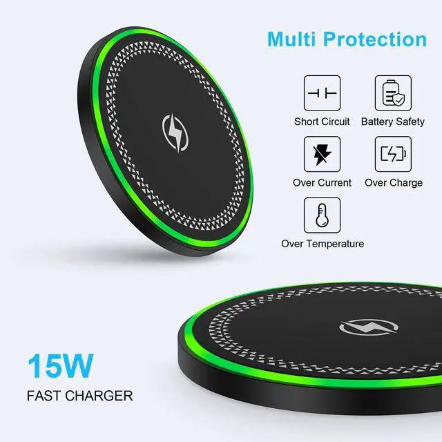 Alt view image 4 of 7 - Wireless Charger Fast Charger Cargador inalámbrico para Charging Pad Wireless Phone Charger for Android Galaxy S25 Edge S25 Ultra S25 Plus S24 S23 S22, iPhone 17 Pro Max 17 Air 16 15