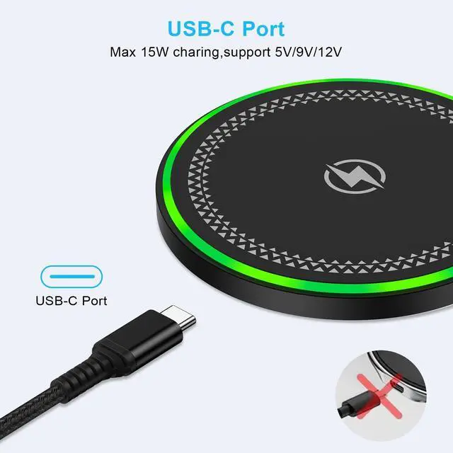 Alt view image 5 of 7 - Wireless Charger Fast Charger Cargador inalámbrico para Charging Pad Wireless Phone Charger for Android Galaxy S25 Edge S25 Ultra S25 Plus S24 S23 S22, iPhone 17 Pro Max 17 Air 16 15