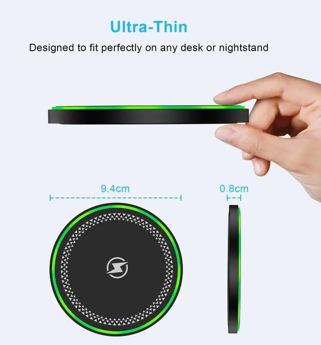 Alt view image 6 of 7 - Wireless Charger Fast Charger Cargador inalámbrico para Charging Pad Wireless Phone Charger for Android Galaxy S25 Edge S25 Ultra S25 Plus S24 S23 S22, iPhone 17 Pro Max 17 Air 16 15