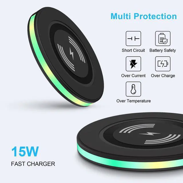 Alt view image 3 of 7 - Wireless Charger Samsung Fast Charging Pad Wireless Phone Charger for Android Samsung Galaxy S26 S25 Ultra S25 S24 S23 S22 S21,Wireless Charging Station Cargador Inalámbrico para for iPhone 17 16
