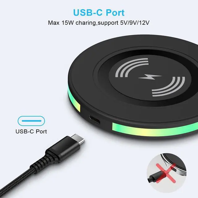 Alt view image 4 of 7 - Wireless Charger Samsung Fast Charging Pad Wireless Phone Charger for Android Samsung Galaxy S26 S25 Ultra S25 S24 S23 S22 S21,Wireless Charging Station Cargador Inalámbrico para for iPhone 17 16