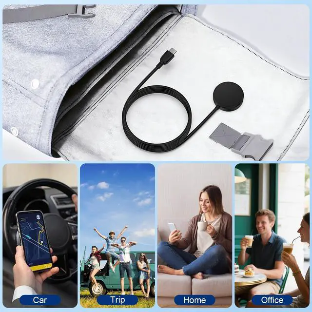 Alt view image 7 of 7 - Galaxy Watch Charger for Samsung Galaxy Watch 8/8 Classic/7/6/Ultra/FE/5 Pro/4/3/Active 2 Magnetic 3.5W Smart Samsung USB C Charger Fast Charging Wireless Charging Station Built-in USB C Cable 3FT