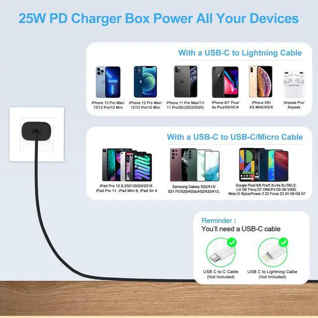 Alt view image 4 of 7 - 25W Samsung Super Fast Charger USB C Wall Plug Type C Charger Adapter Fast Charging Block for Samsung Galaxy A16 A17 A15 5G/Watch 8 7 Ultra 6/A35/A54/S25/S24/Z Flip/Fold7/S23,iPhone17/16/15,Pixel10/9a