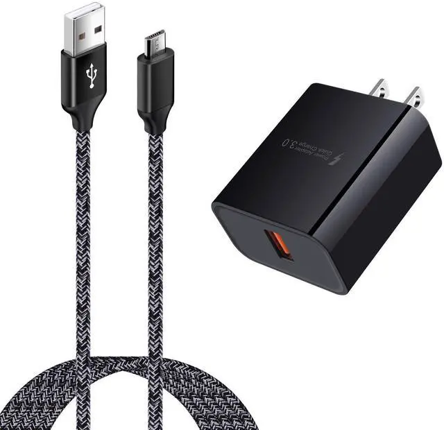 Main image of Micro USB Charger, Android Fast Charger,Quick Charger 3.0 USB Fast Wall Charger Plug Micro USB Cable Compatible for Motorola Moto E E5 E4 Plus/Play, E5 Supra, G5 G5S G4 Plus/Play, G6 Play/Forge