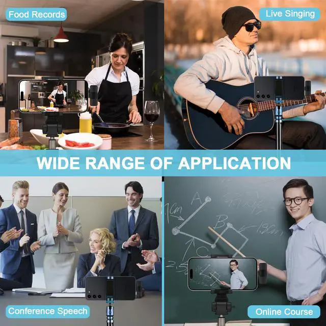 Alt view image 6 of 7 - Wireless Microphone for iPhone 17 Pro Max/16/16e/16 Plus, Mini Lavalier Microphone USB C Wireless Lav Mic for Android Samsung S25FE S25 Ultra A17 A16, iPhone Video Recording,Interview,TikTok,YouTube