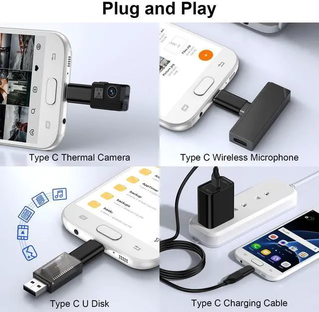 Alt view image 6 of 7 - USB C to Micro USB Adapter, 4-Pack Type C Female to Micro USB Male Convert Connector Support Charge & Data Sync for Samsung Galaxy S7/S6/Edge/J7/J3/Note 5/4, Nexus 5/4, and Micro USB Devices, Black