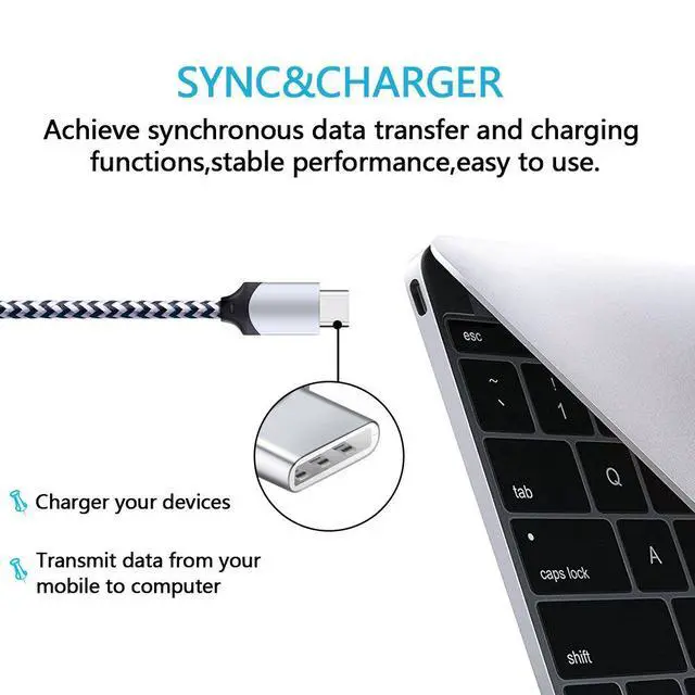 Alt view image 3 of 7 - 5Pack 6FT Fast USB Type C Cable Phone Charger Cord for Samsung Galaxy S26 S26+ S25 Edge S25+ Plus Ultra S24 S23 S22 S21 S20 FE Ultra S10 S10+ S9 S8 Plus Note 20 Ultra 10 9 8 A51 A71 A53 A14 5G