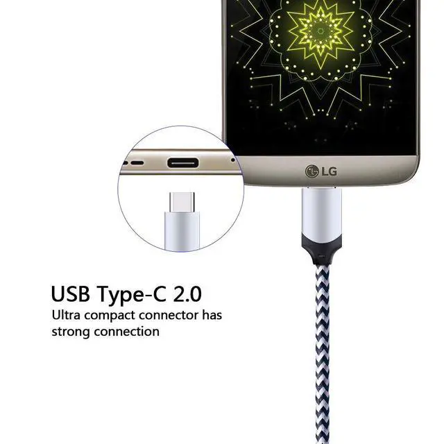 Alt view image 4 of 7 - 5Pack 6FT Fast USB Type C Cable Phone Charger Cord for Samsung Galaxy S26 S26+ S25 Edge S25+ Plus Ultra S24 S23 S22 S21 S20 FE Ultra S10 S10+ S9 S8 Plus Note 20 Ultra 10 9 8 A51 A71 A53 A14 5G