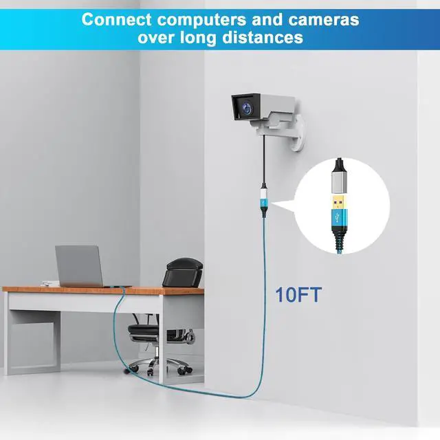Alt view image 6 of 6 - USB A to USB A Cable 10 FT, USBA Cord 10 Feet Long Male to Male Cable Type A to A Male Extension Cord Data Transfer for Computer PC Laptop Cooler Cooling Pad TV Hub Hard Drive Enclosure DVD Player