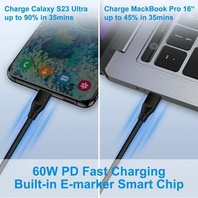 Alt view image 4 of 7 - C Charger Cord 9FT Samsung S25 Fast Charging Cable for Galaxy A16 A15 A14 5G A54 A24 A53 A13 5G A23 A34 A03S S24 S23 S22 S21 S20 S10 Ultra Z Fold Flip 6 5,2Pack Long USB C to USB C Cable for Pixel 9 8
