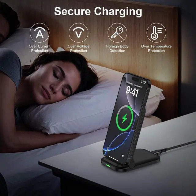 Alt view image 6 of 7 - Foldable Wireless Charger Samsung Wireless Charging Station for Galaxy S26 S25 Edge S25 Ultra Plus S24 S23 S22 S21 S20 S10,15W Android Dock Charger Phone Charging Stand for Google Pixel 10 9 8