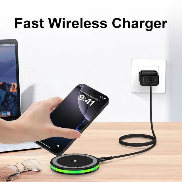 Alt view image 3 of 7 - Pixel Wireless Charger Fast Charging Pad for Google Pixel 10 Pro XL Fold 9A 9 Pro XL 8A 8 Pro 7A 7 Pro 6,2Pack Android Phone Wireless Charger Station&Charger Block for Samsung Galaxy S25 Ultra S24 S23