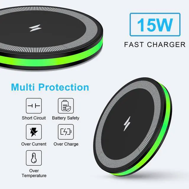 Alt view image 5 of 7 - Pixel Wireless Charger Fast Charging Pad for Google Pixel 10 Pro XL Fold 9A 9 Pro XL 8A 8 Pro 7A 7 Pro 6,2Pack Android Phone Wireless Charger Station&Charger Block for Samsung Galaxy S25 Ultra S24 S23