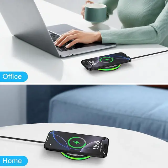 Alt view image 6 of 7 - Pixel Wireless Charger Fast Charging Pad for Google Pixel 10 Pro XL Fold 9A 9 Pro XL 8A 8 Pro 7A 7 Pro 6,2Pack Android Phone Wireless Charger Station&Charger Block for Samsung Galaxy S25 Ultra S24 S23