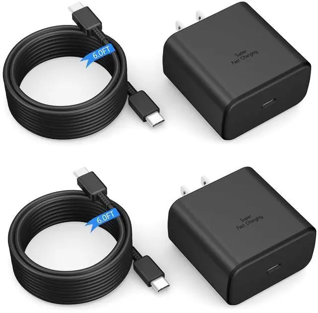 Main image of Fast Samsung Type C Charger Samsung Charger Fast Charging Type C 45W Block & 6FT USB C Cable 2Pack for Galaxy S25 Ultra/S25 S24 S23 S22 S21 S20 Ultra/Plus/iPad Pro/Air/Mini/Android Phone Cord