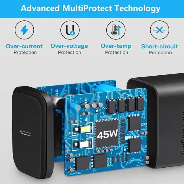 Alt view image 3 of 7 - Fast Samsung Type C Charger Samsung Charger Fast Charging Type C 45W Block & 6FT USB C Cable 2Pack for Galaxy S25 Ultra/S25 S24 S23 S22 S21 S20 Ultra/Plus/iPad Pro/Air/Mini/Android Phone Cord