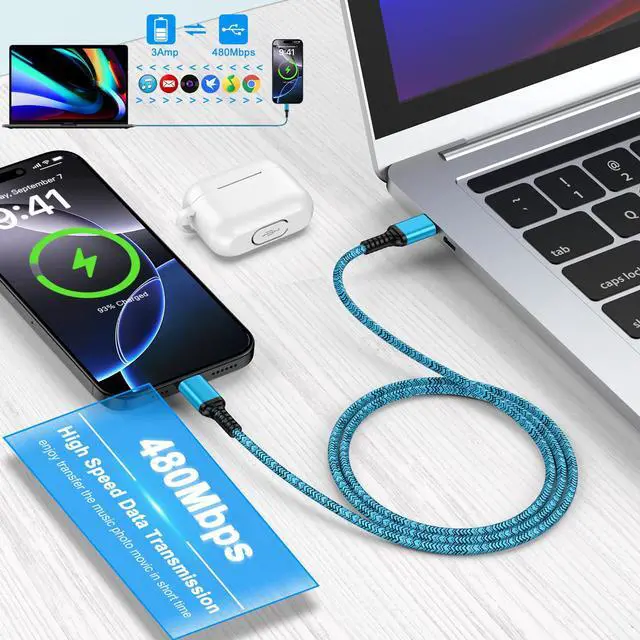 Alt view image 3 of 7 - Car Charger for iPhone 17 Pro Max Charger Cord, 3/6/10FT USB C to USB C Cable 3.1A Fast Charging Cable for iPhone 17e 17 17Pro Air 16 15Pro Max 16/15 Plus 15 Pro Max 16e Samsung S26 S25 Android Phone