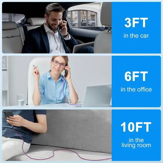 Alt view image 6 of 7 - Car Charger for iPhone 17 Pro Max Charger Cord, 3/6/10FT USB C to USB C Cable 3.1A Fast Charging Cable for iPhone 17e 17 17Pro Air 16 15Pro Max 16/15 Plus 15 Pro Max 16e Samsung S26 S25 Android Phone