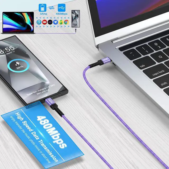 Alt view image 5 of 7 - Type C to C iPhone 17e Charger Cord 240W Fast Charging Cord 10FT Long USB to USB C Cable Android Charger Cable for iPhone 17 Pro Max 17Pro Air 16 Pro Max 15 Plus 15Pro Max 16e Samsung S26 S25 S24