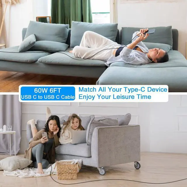 Alt view image 6 of 7 - 48W Car Charger for Samsung S26 Charger USB C Android Charger Fast Charging for Samsung Galaxy S26 Ultra S25 FE Edge S25+ A17 A16 A36 A26 A56 A32, 20W Wall Charging Block with 6FT USB C to USB C Cable