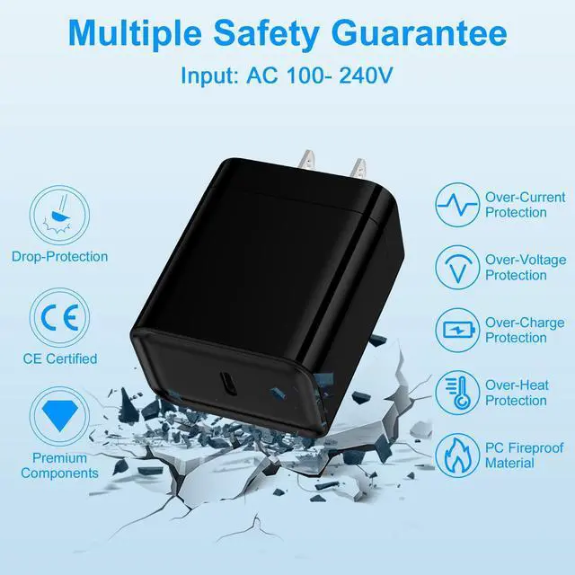 Alt view image 7 of 7 - 48W Car Charger for Samsung S26 Charger USB C Android Charger Fast Charging for Samsung Galaxy S26 Ultra S25 FE Edge S25+ A17 A16 A36 A26 A56 A32, 20W Wall Charging Block with 6FT USB C to USB C Cable