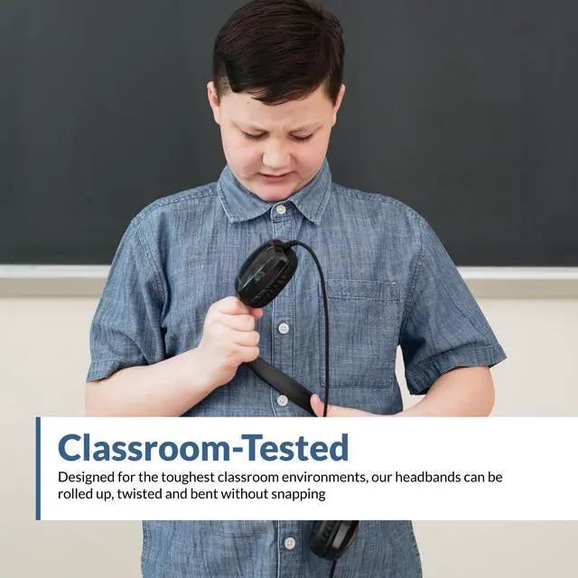 Alt view image 3 of 5 - USB Stereo Headphones for PCs and Devices in The Office, Classroom or Home (ACM-6005), Black