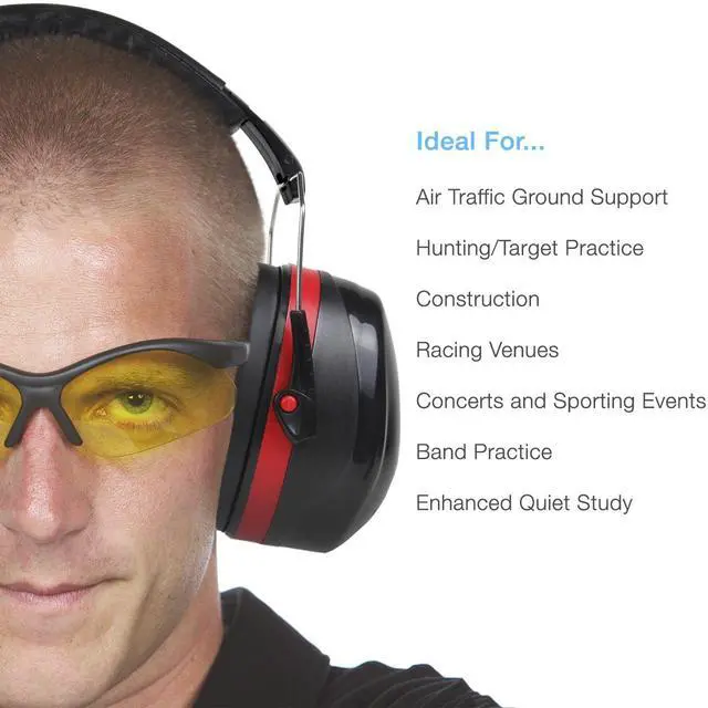 Alt view image 5 of 7 - Professional Safety Heavy Duty Ear Muffs for Hearing Protection and Noise Reduction for Air Traffic Ground Support, Construction Work, Hunting/Shooting Ranges, and more (ACS-340)