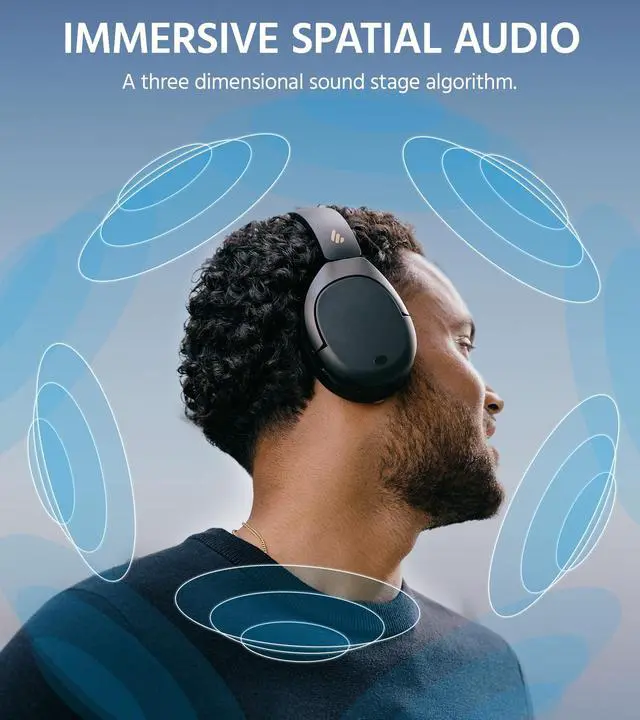 Alt view image 4 of 7 - W830NB Wireless Over Ear Headphones with -45dB Active Noise Cancelling, 94H Playtime, LDAC Hi-Res Sound, Spatial Audio, Fast Charging, Multipoint Connection, Bluetooth V5.4 - Black