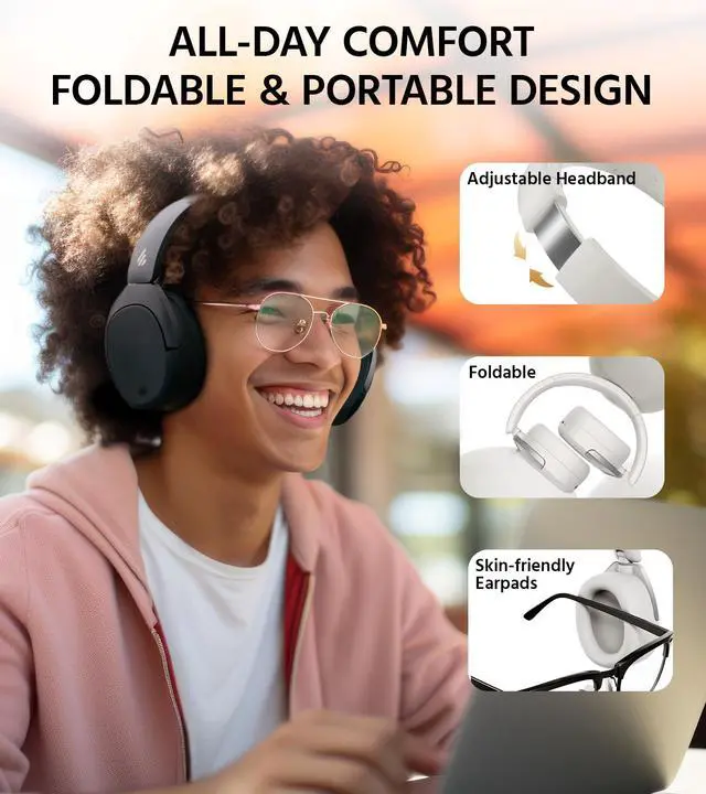 Alt view image 7 of 7 - W830NB Wireless Over Ear Headphones with -45dB Active Noise Cancelling, 94H Playtime, LDAC Hi-Res Sound, Spatial Audio, Fast Charging, Multipoint Connection, Bluetooth V5.4 - Black