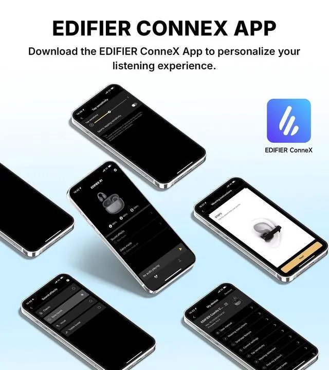 Alt view image 7 of 7 - R1 Open-Ear True Wireless Earbuds, Bluetooth 5.4 Clip-On Headphones, AI Clear Calls, Left/Right Interchangeable, 28H Playtime, Fast Charging, Multipoint Connection, App Control, IP56, Gray