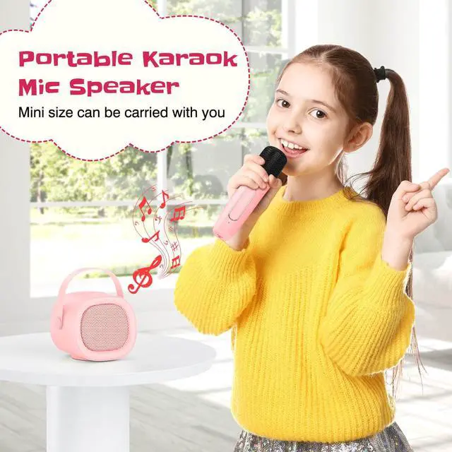 Alt view image 5 of 6 - Karaoke Machine for Kids with Wireless Microphone, 4 Magic Voices, Colorful Light, Karaoke for Girls Boys, Best Birthday Gifts for Kids 4, 5, 6, 7, 8, 9, 10, 11, 12+