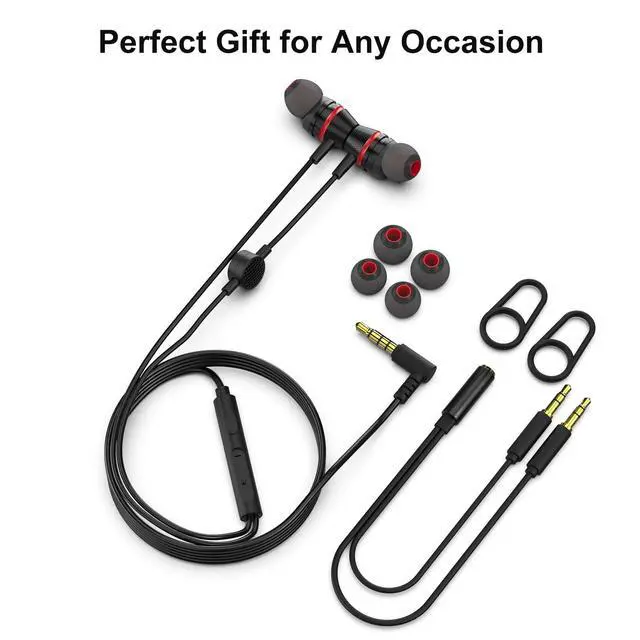 Alt view image 7 of 7 - Wired Earbuds with Microphone & Volume Control, in-Ear Headphones Magnetic with Deep Bass, Noise Isolating, High Sound Quality Earphones with 3.5mm Jack for Phone, Android, PC, iPad, MP3(Black)