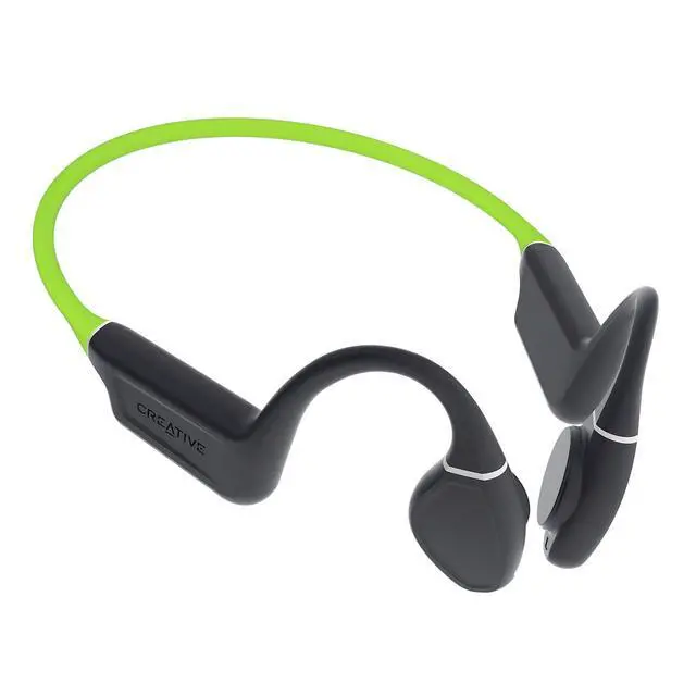 Main image of Outlier Free+ Wireless Bone Conduction Headphones with Adjustable Transducers, IPX5 Sweat and Splash Resistance, Multipoint connectivity, Up to 10 Hours of Battery Life (Grey and Lime Green)
