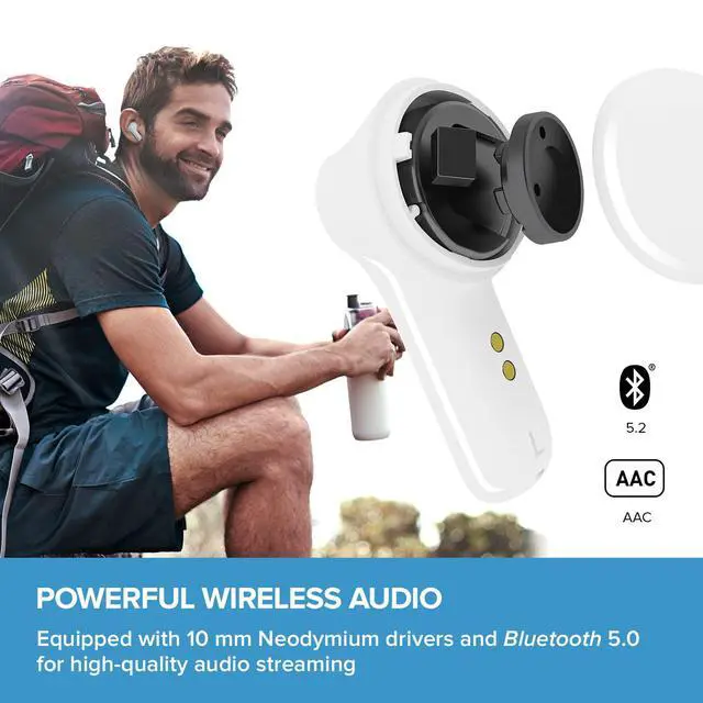 Alt view image 6 of 7 - Zen Air Lightweight True Wireless Sweatproof in-Ears with Active Noise Cancellation, Ambient Mode, Bluetooth 5.0, IPX4, Up to 6 Hours Per Charge and 18 Hours Total Playtime