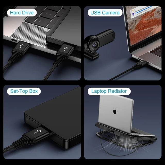 Alt view image 4 of 7 - USB to USB Cable 3 ft, 2Pack USB3.0 Male to Male A to A Double Side USBCord | for Data Transfer, Sound Bar, External Hard Driver, Computer PC Laptop Cooler, DVD Player, KVM, TV, Hub, Monitor