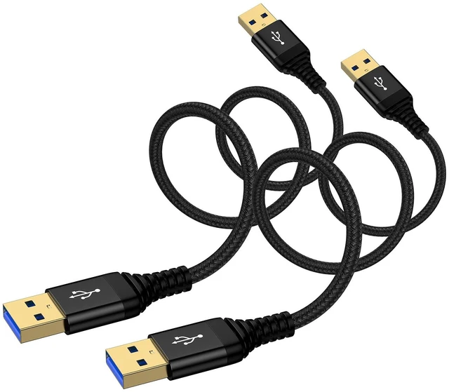 Main image of USB to USB Cable 3 ft, 2Pack USB3.0 Male to Male A to A Double Side USBCord | for Data Transfer, Sound Bar, External Hard Driver, Computer PC Laptop Cooler, DVD Player, KVM, TV, Hub, Monitor