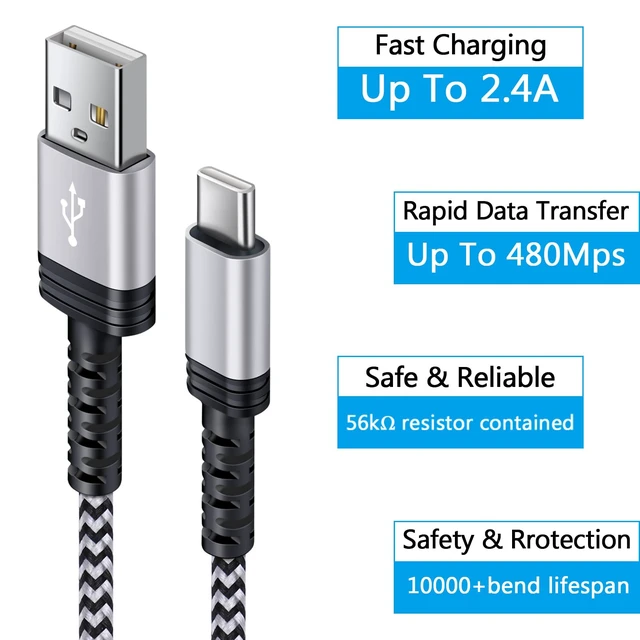 Alt view image 3 of 7 - C Charger Cable Fast Charging Phone Android Car Power Cord 4 Compatible for Samsung Galaxy S24+ S23 Ultra S22 Plus Note 21/20 Ultra, S21+/S20 Plus/S25 S26 FE/S10 Plus/S9 A11/A21/A51/A71 Google 5 4A