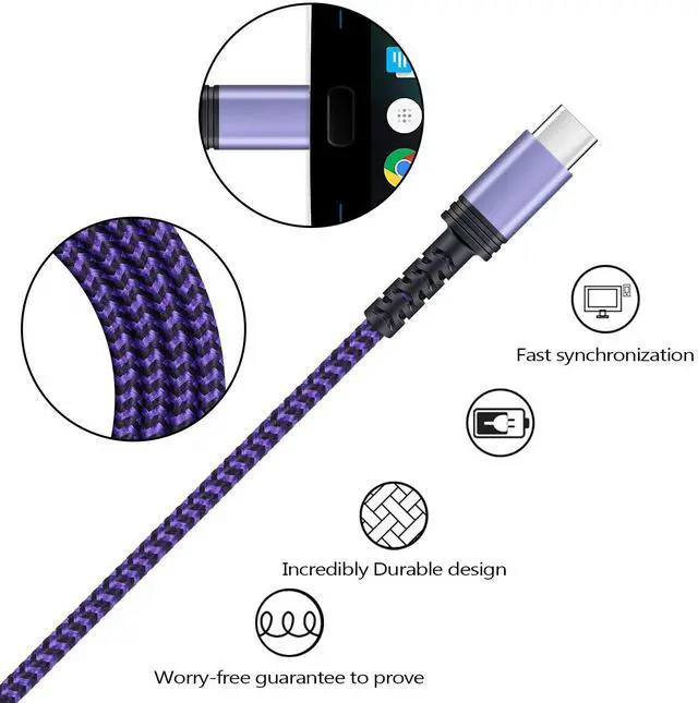 Alt view image 6 of 7 - Fast Charging Cord for Moto G Stylus 5G /G Power 2021/G Play 2021/G Fast /E20 /One 5G Ace /G10/G30/G60S/G100/G 5G Plus/G9 Power/G8 Play/G7 G6 Plus Z4 Z3 Z2 Android Phone Type C Cable