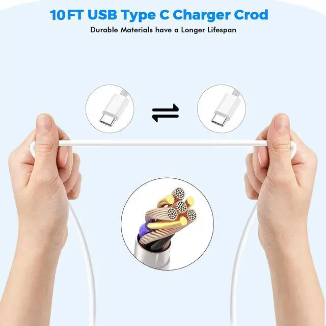 Alt view image 2 of 7 - USB C Charger for MacBook Air MacBook Pro 13 14 15 16 inch,M1 M2 M3 Apple Laptop Charge,2Pack 30W USBC Power Adapter,Compatible with iPhone 17/16/15 Pro Max,10FT Extra Long Cable Mac Book Pro,iPad Pro