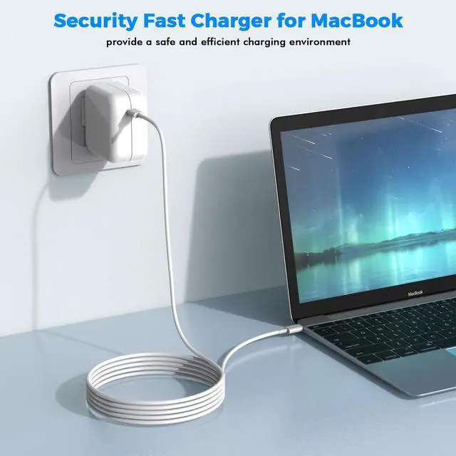 Alt view image 5 of 7 - USB C Charger for MacBook Air MacBook Pro 13 14 15 16 inch,M1 M2 M3 Apple Laptop Charge,2Pack 30W USBC Power Adapter,Compatible with iPhone 17/16/15 Pro Max,10FT Extra Long Cable Mac Book Pro,iPad Pro