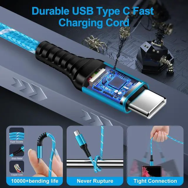 Alt view image 7 of 7 - Car Carplay Cable for iPhone 17 16 15 Car Charger for i Phone 17 Charging Cable for iPhone 17 Pro Max Air 16e 16 Pro Max 15 Plus,3Pack 6FT USB A to USB C Android Charging Wire Type C Car Charger Cord