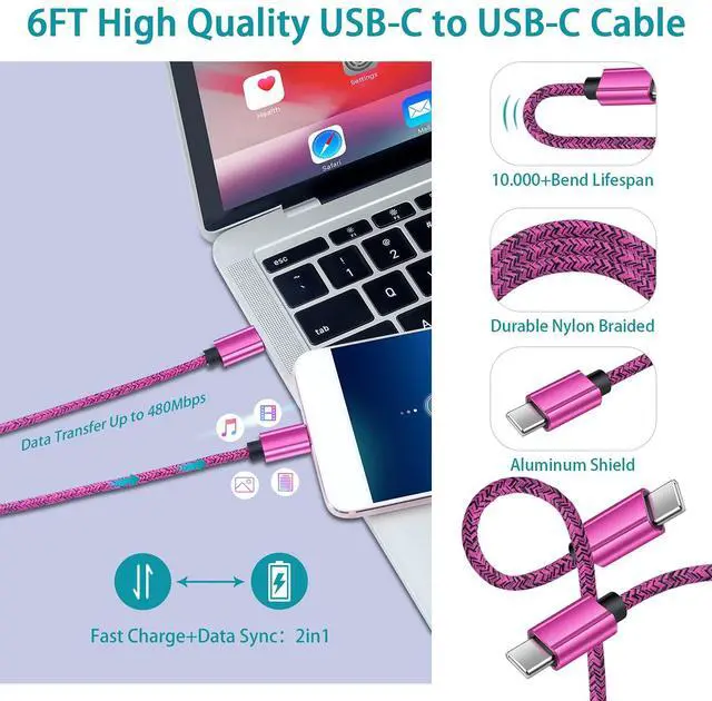 Alt view image 4 of 6 - Fast Type C Car Charger for Samsung Galaxy S26 Ultra S26 Plus S24 S23 S22 S22+ S21 S20 A53 Z Flip 7 6 5 4 Z Flod A32 A72 A12 A52 A21 A50 A51,30W USB C PD Car Block,6FT Fast Charging USB C to C Cable